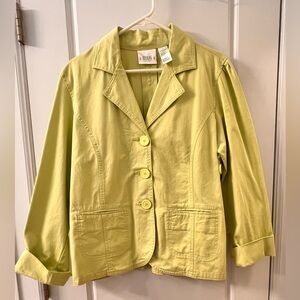 Bill Blass Large Green/Yellow Lightweight Blazer.